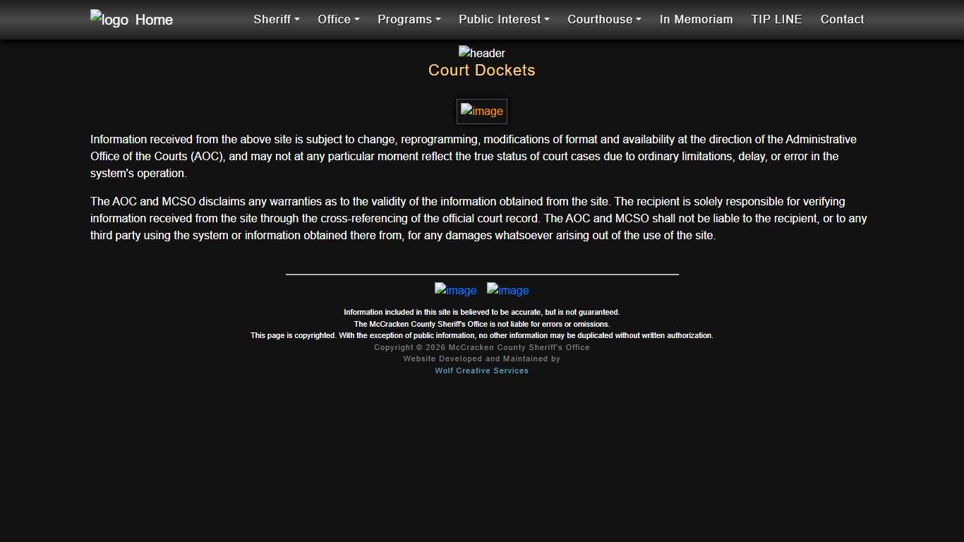 McCracken County Sheriff's Office - Court Dockets